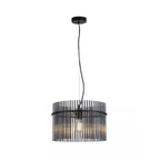 Swizzle Ceiling Pendant Light In Matt Black Finsih With Smoked Rods 40cm 55621SM