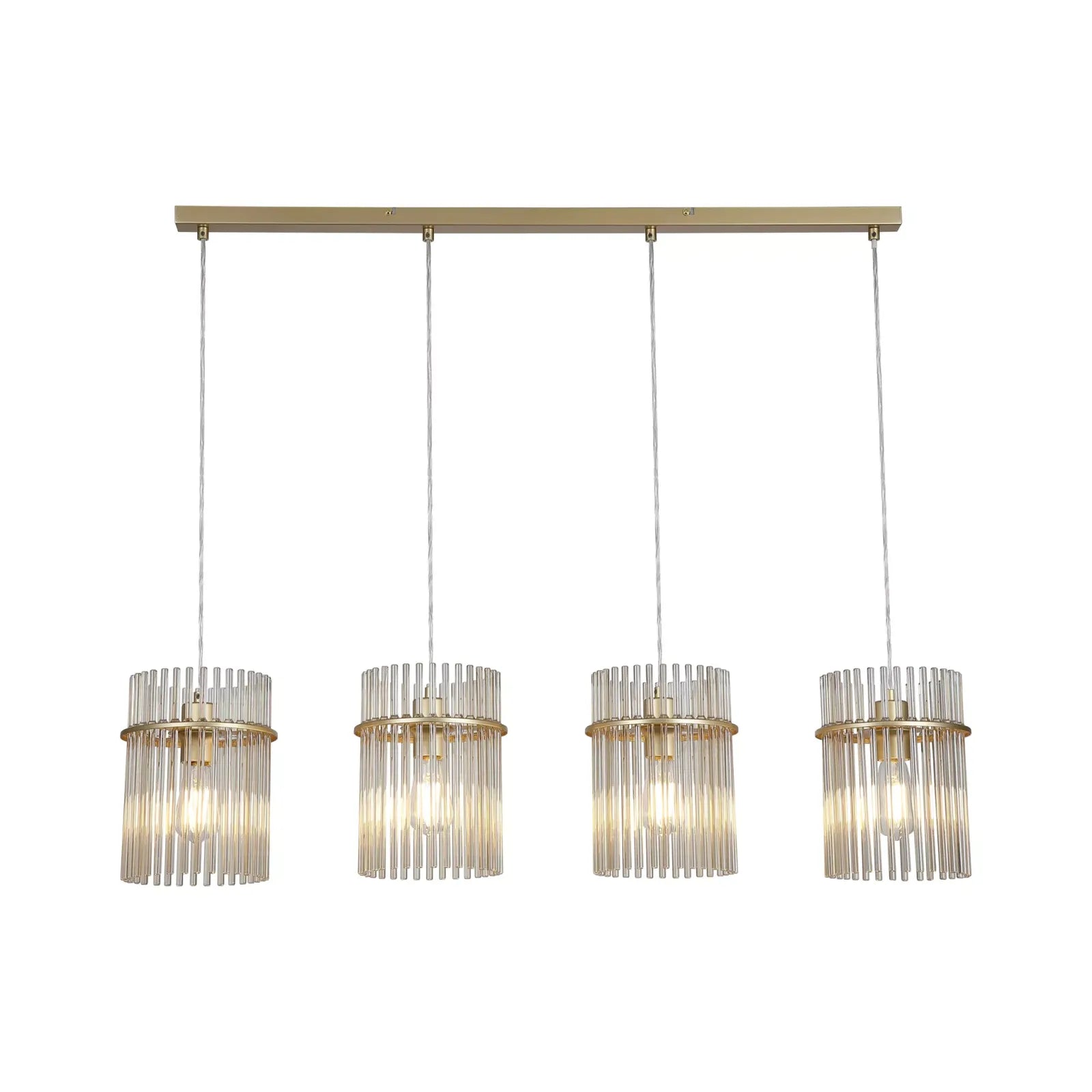 Swizzle 4 Light Bar Ceiling Pendant Light In Gold Finish With Champagne Rods 55620-4CP
