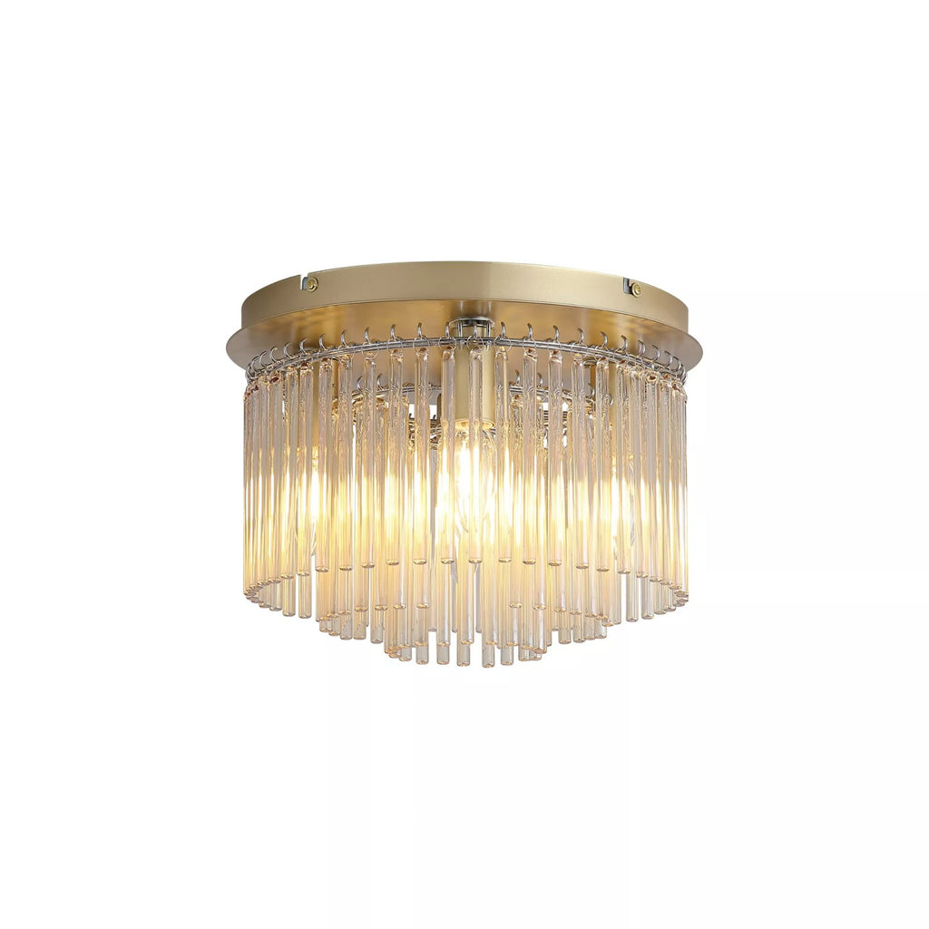 Swizzle 5 Light Flush Ceiling Light In Gold Finish With Champagne Rods 55620-320CP