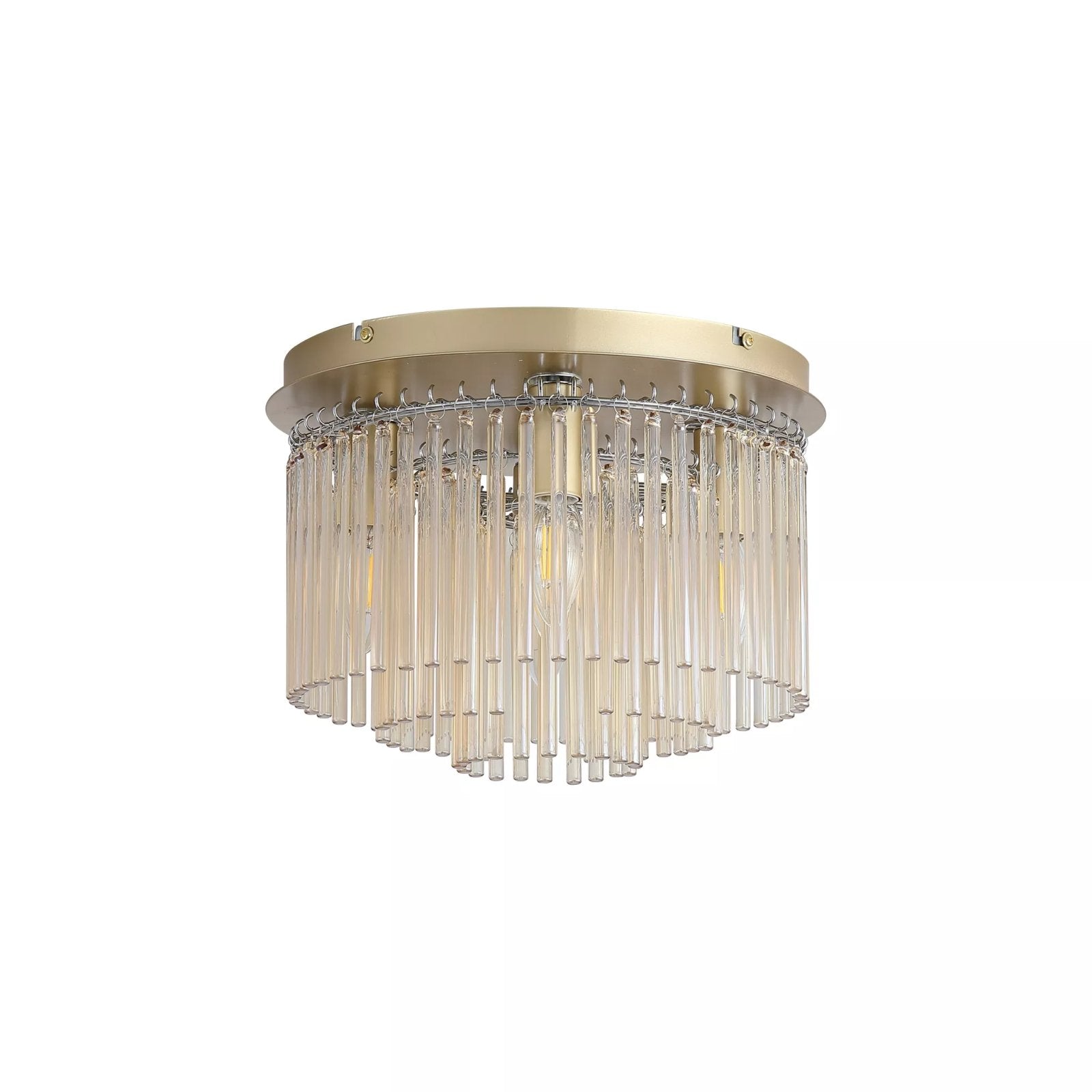 Swizzle 5 Light Flush Ceiling Light In Gold Finish With Champagne Rods 55620-320CP