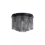 Swizzle 5 Light Flush Ceiling Light In Matt Black Finsih With Smoked Rods 55620-320SM