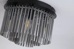 Swizzle 5 Light Flush Ceiling Light In Matt Black Finsih With Smoked Rods 55620-320SM