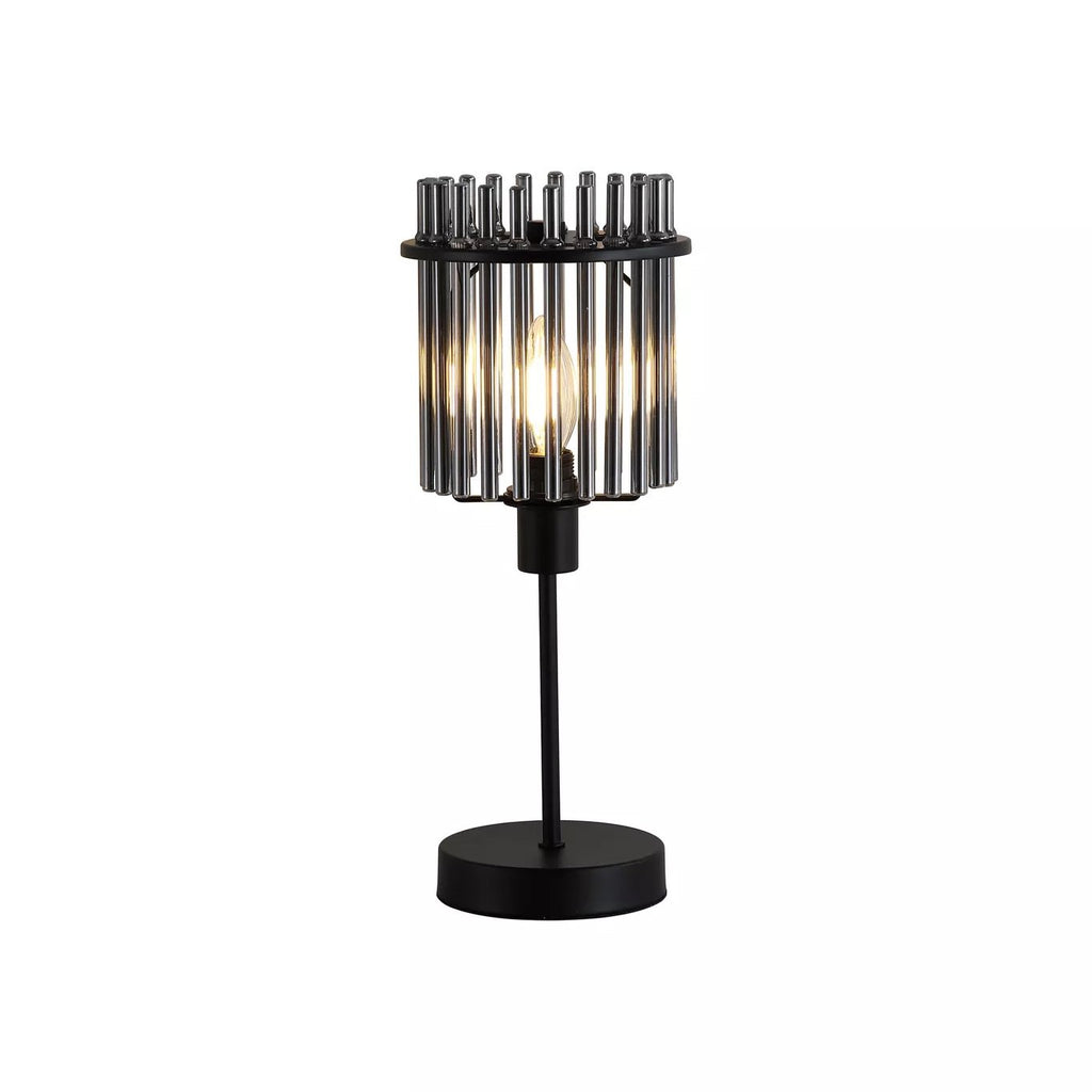 Swizzle Table Lamp In Matt Black Finsih With Smoked Rods 55622SM