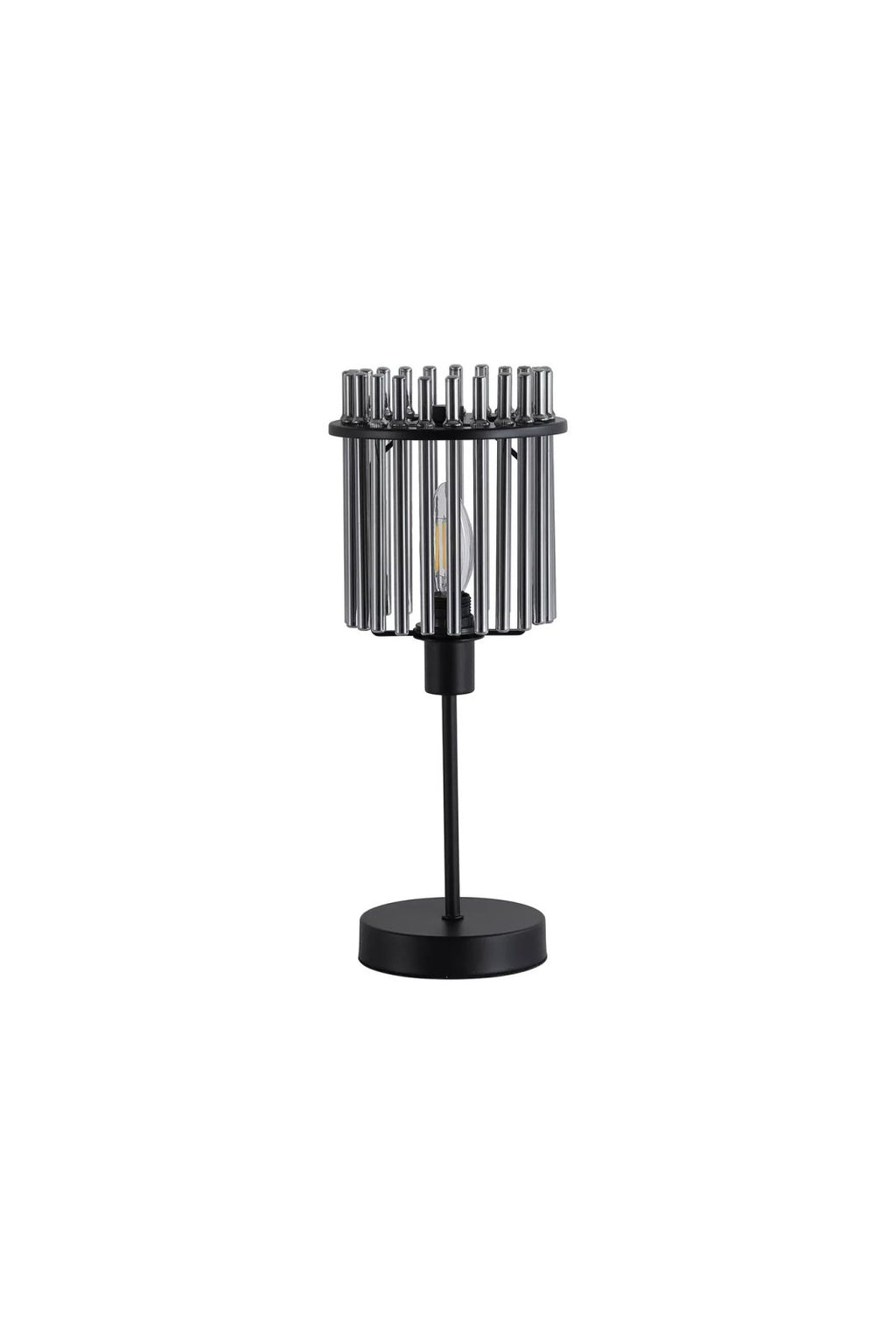 Swizzle Table Lamp In Matt Black Finsih With Smoked Rods 55622SM
