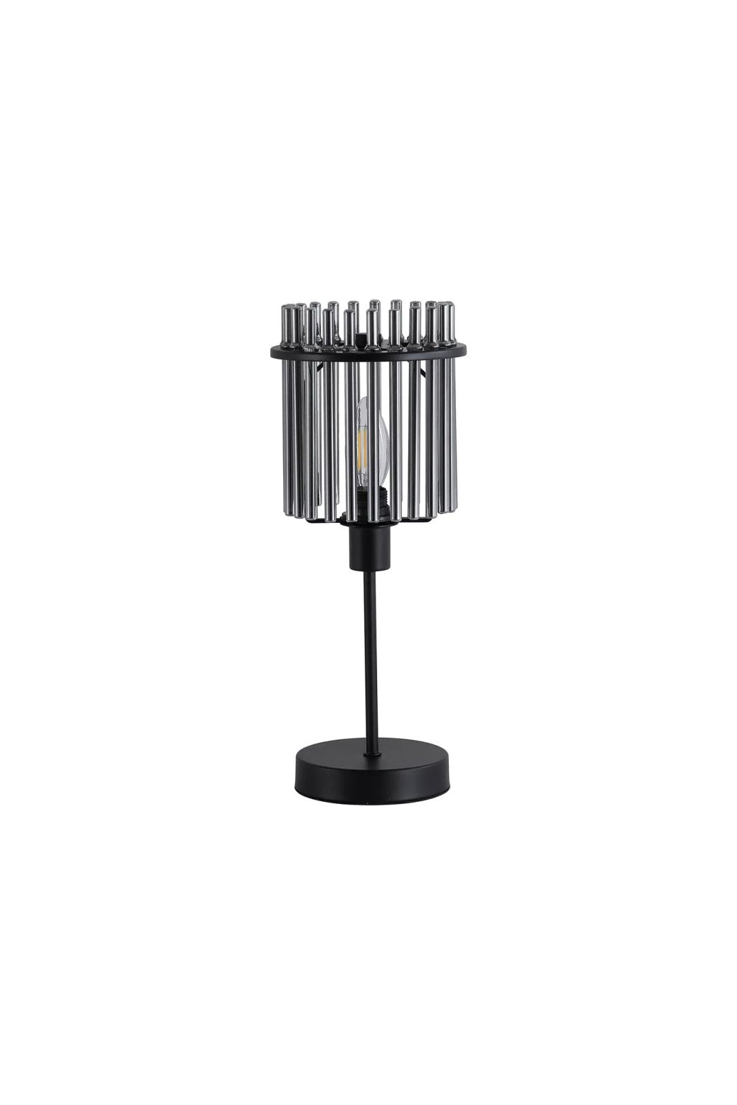 Swizzle Table Lamp In Matt Black Finsih With Smoked Rods 55622SM