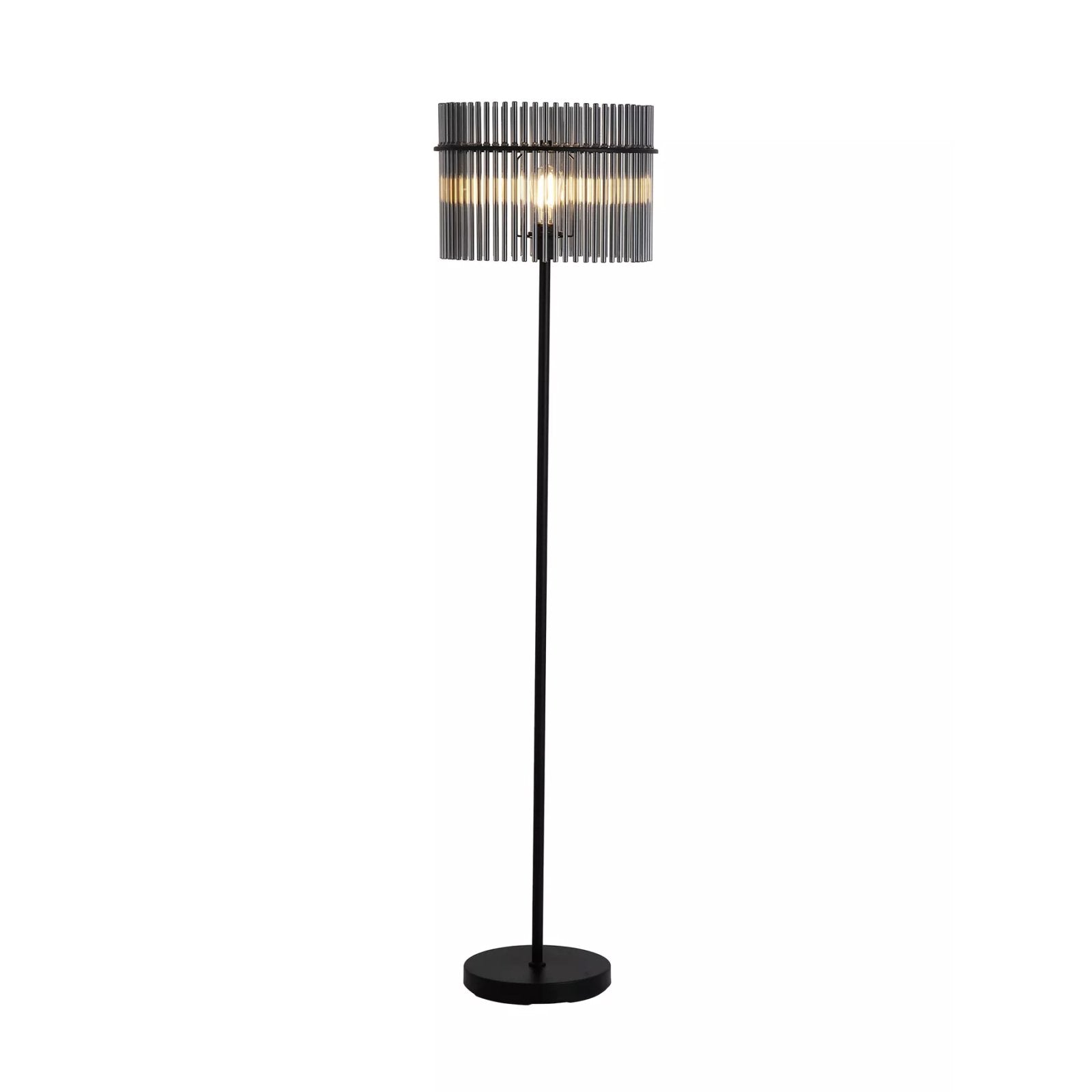 Swizzle Floor Lamp In Matt Black Finsih With Smoked Rods 55626SM
