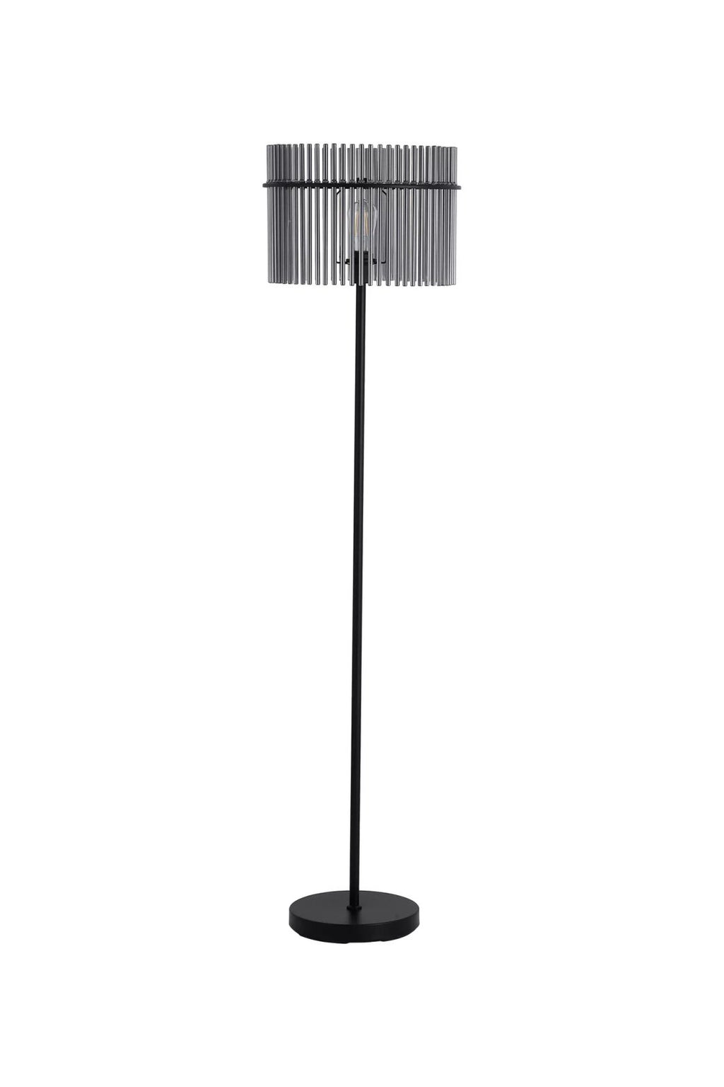 Swizzle Floor Lamp In Matt Black Finsih With Smoked Rods 55626SM