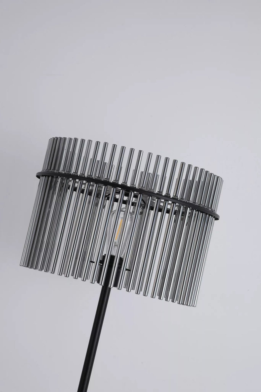 Swizzle Floor Lamp In Matt Black Finsih With Smoked Rods 55626SM