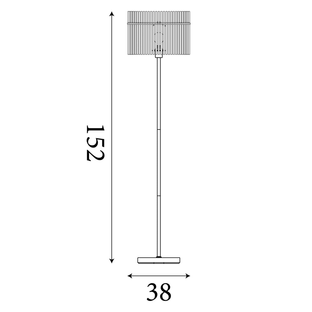 Swizzle Floor Lamp In Matt Black Finsih With Smoked Rods 55626SM