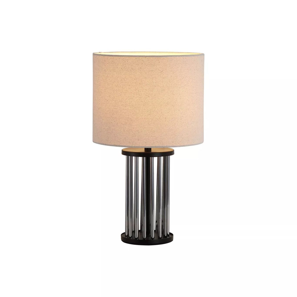 Swizzle Table Lamp In Matt Black Finsih With White Shade 55623SM