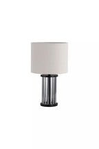 Swizzle Table Lamp In Matt Black Finsih With White Shade 55623SM