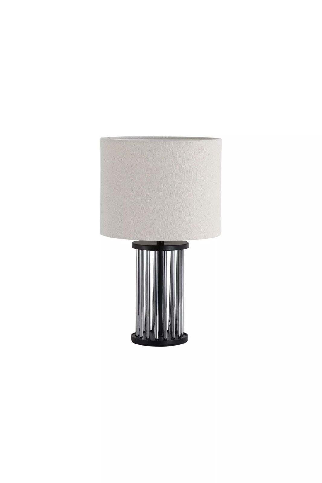 Swizzle Table Lamp In Matt Black Finsih With White Shade 55623SM