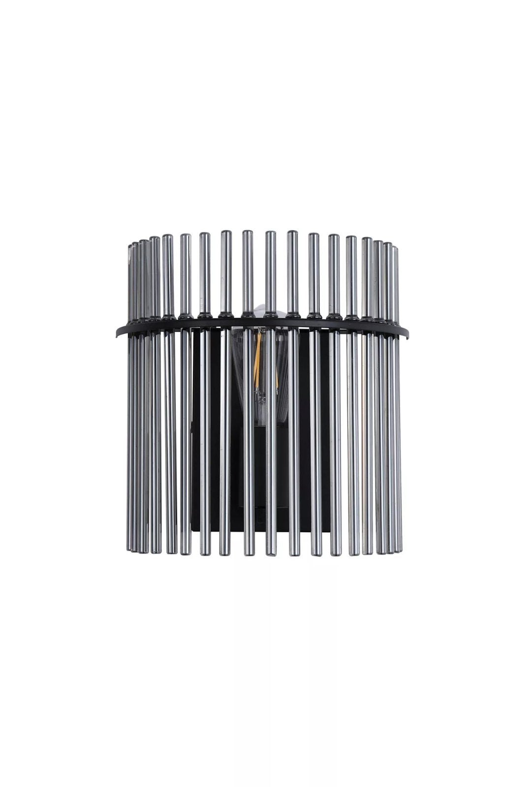 Swizzle Wall Light In Matt Black Finsih With Smoked Rods 55625SM