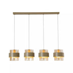 Royal 4 Light Bar Ceiling Pendant Light In Sand Finish With Amber Glass Shades 82434-4SA