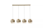 Royal 4 Light Bar Ceiling Pendant Light In Sand Finish With Amber Glass Shades 82434-4SA