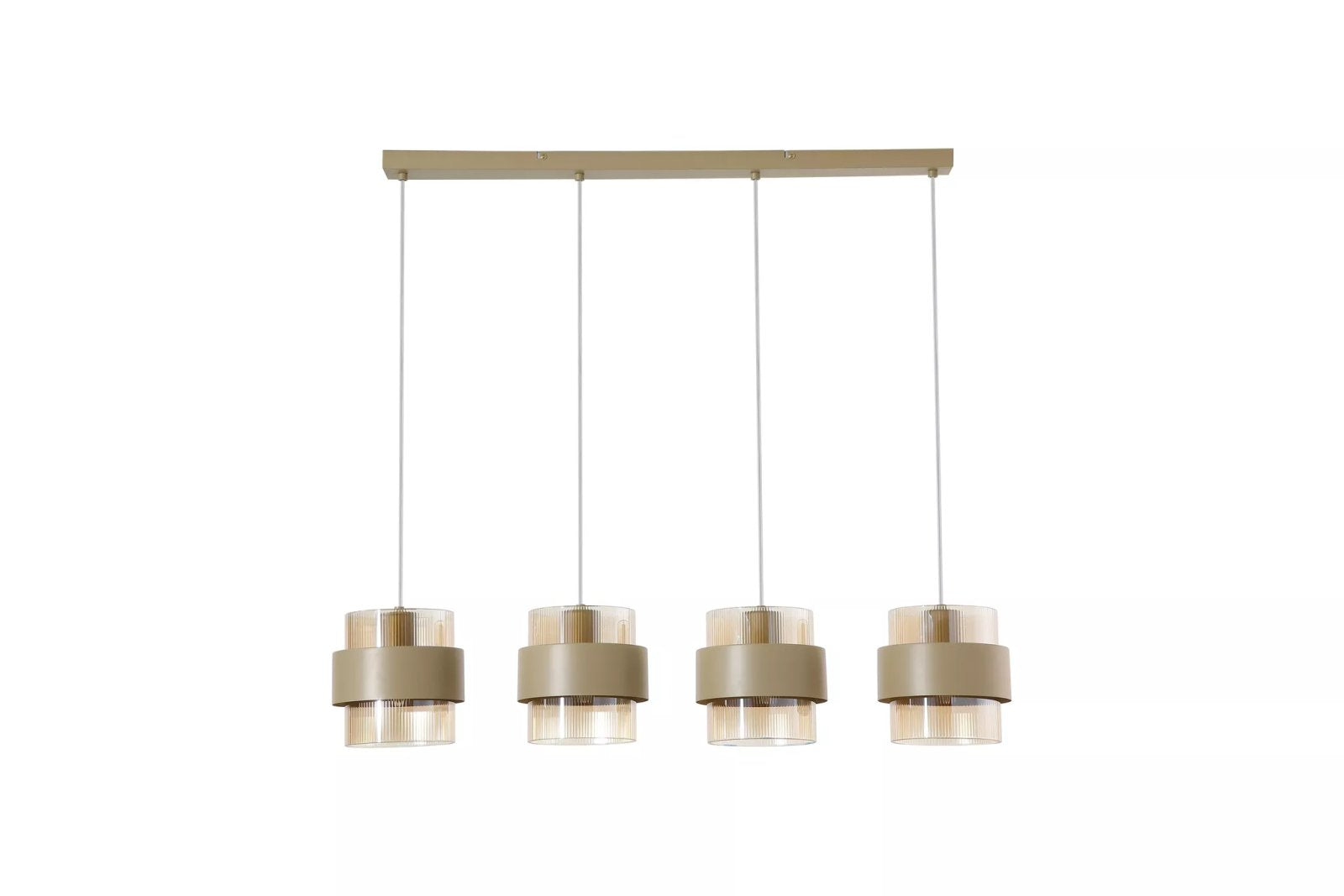 Royal 4 Light Bar Ceiling Pendant Light In Sand Finish With Amber Glass Shades 82434-4SA