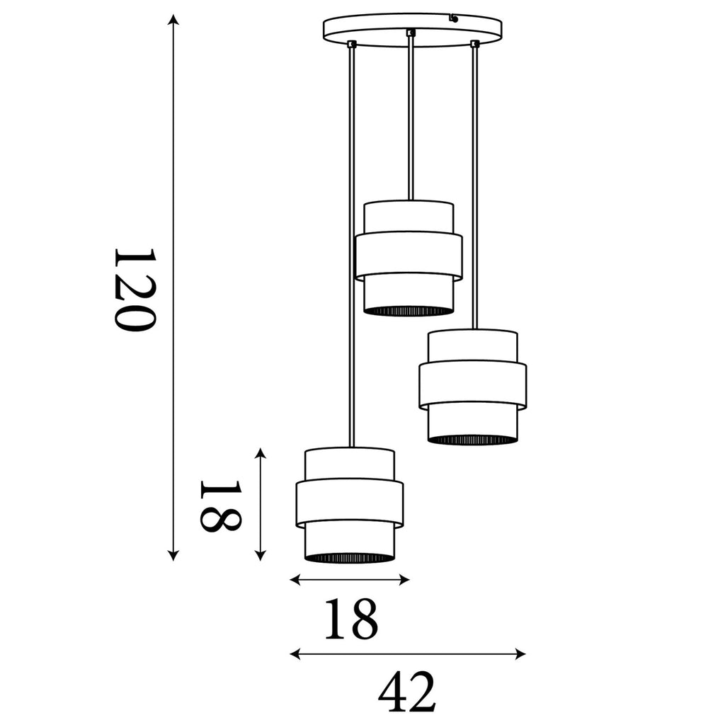 Royal 3 Light Cluster Ceiling Pendant Light In Sand Finish With Amber Glass Shades 82433-3SA