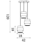 Royal 3 Light Cluster Ceiling Pendant Light In Sand Finish With Amber Glass Shades 82433-3SA
