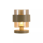 Royal Table Lamp In Sand Finish With Amber Glass Shade 82437-1SA