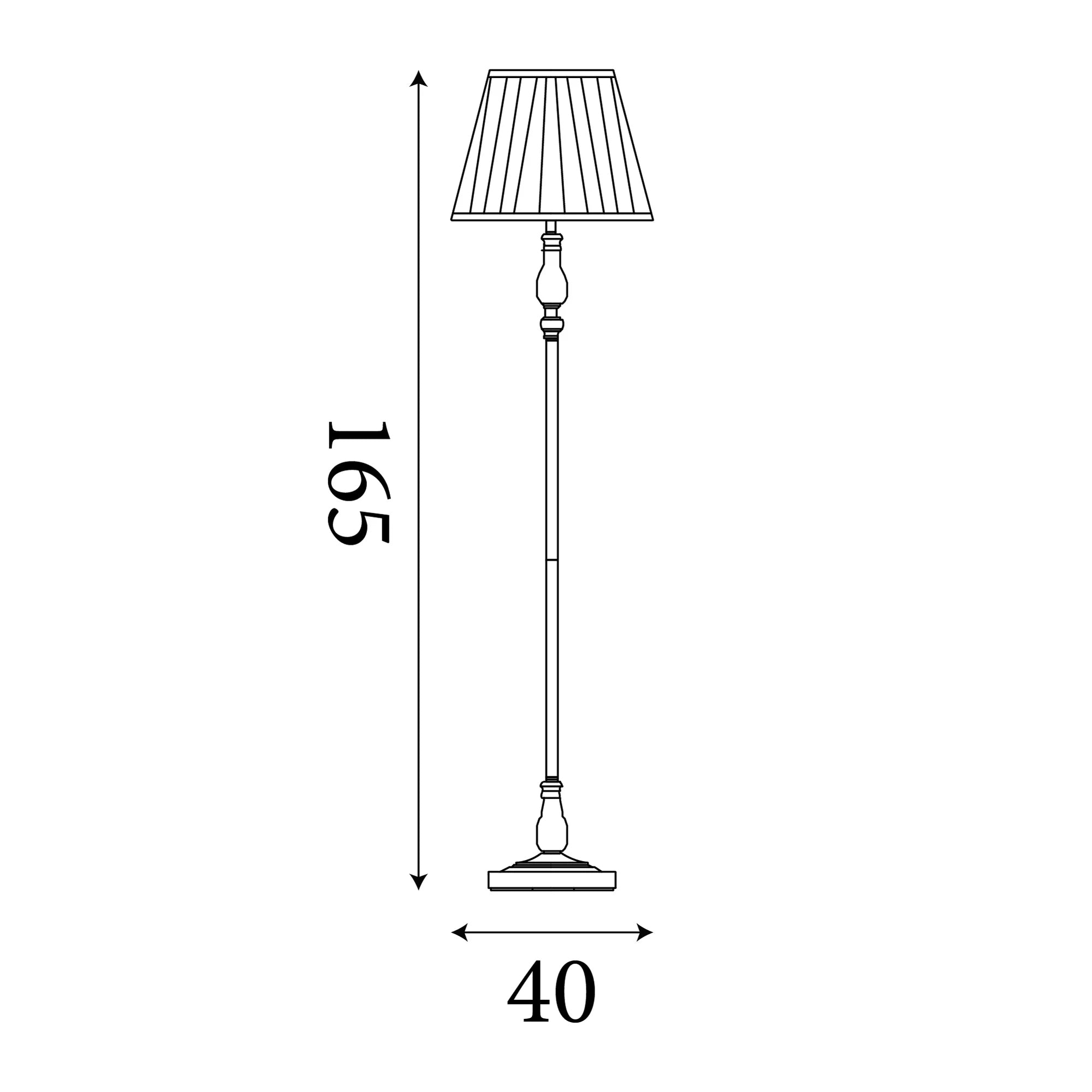 Classic Flemish Floor Lamp In Antique Brass Finish With Grey Pleated Shade