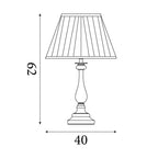 Classic Flemish Table Lamp In Antique Brass Finish With Grey Pleated Shade