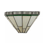 Classic New York Tiffany Wall Light In Antique Brass Finish With Stained Glass