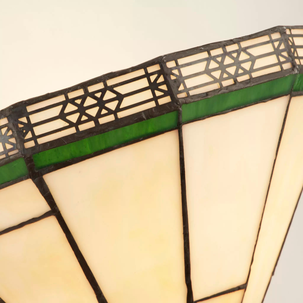 Classic New York Tiffany Wall Light In Antique Brass Finish With Stained Glass