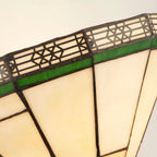Classic New York Tiffany Wall Light In Antique Brass Finish With Stained Glass