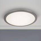 Bathroom Flush Ceiling Light In Chrome Finish With Sanded Glass 300mm