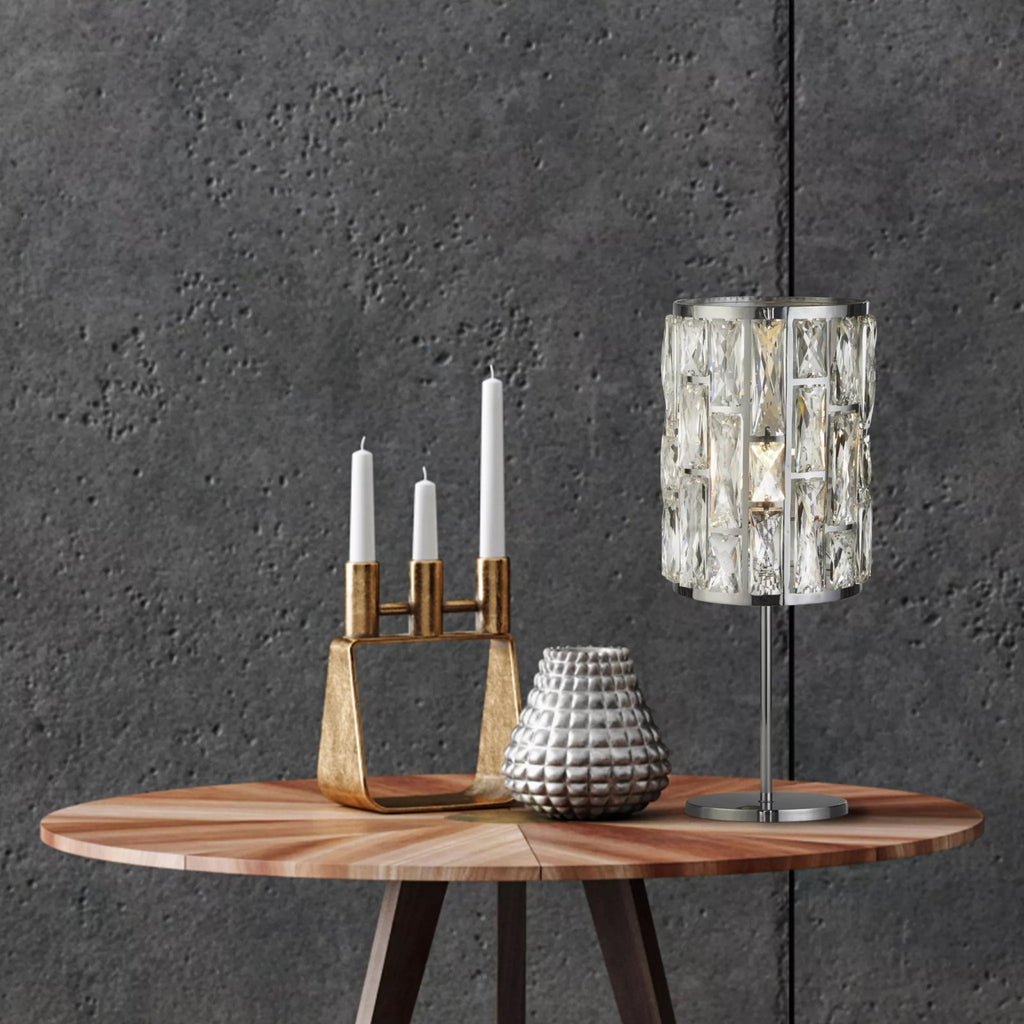 Bijou Table Lamp In Chrome Finish With Crystal Glass 6584CC