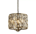 Bijou 3 Light Ceiling Pendant Light In Antique Brass Finish With Crystal Glass 6583-3AB