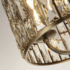 Bijou 3 Light Ceiling Pendant Light In Antique Brass Finish With Crystal Glass 6583-3AB