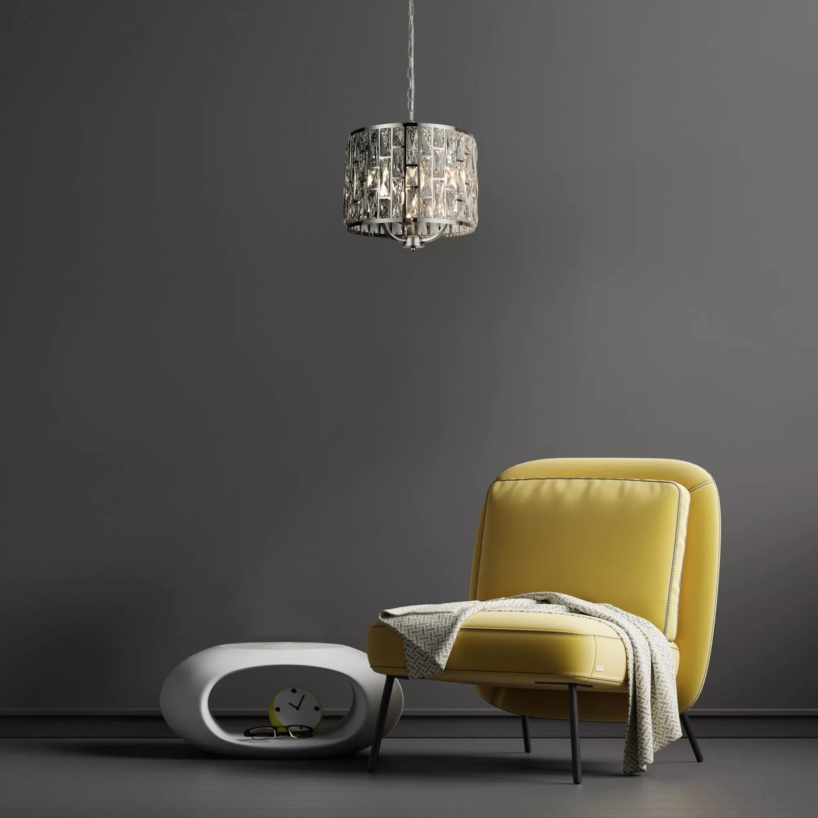 Bijou 3 Light Ceiling Pendant Light In Chrome Finish With Crystal Glass 6583-3CC