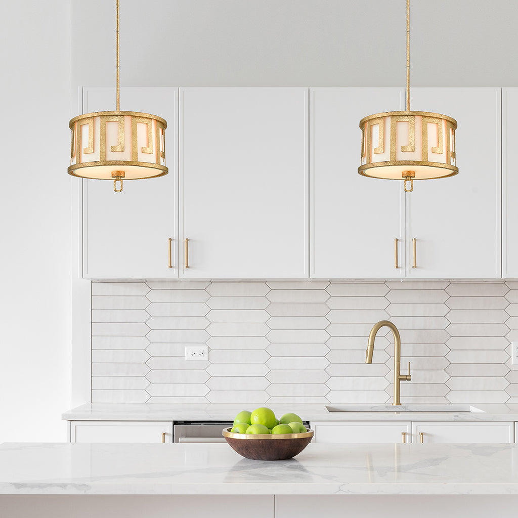 Lemuria Stunning Duo Mount Ceiling Light In Distressed Gold Finish GN/LEMURIA/P/M