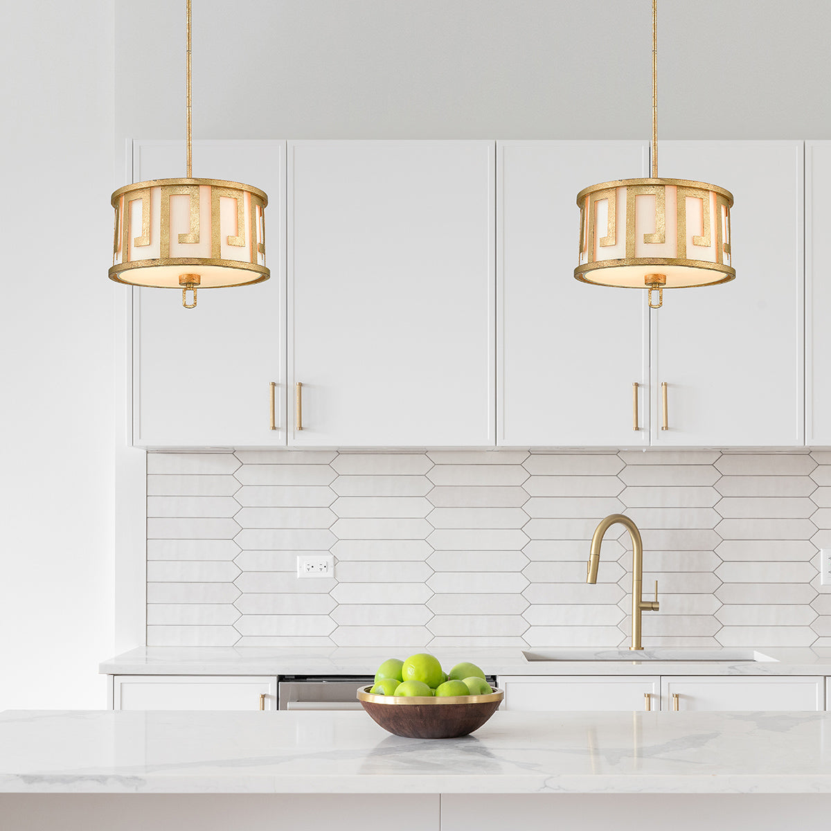 Lemuria Stunning Duo Mount Ceiling Light In Distressed Gold Finish GN/LEMURIA/P/M