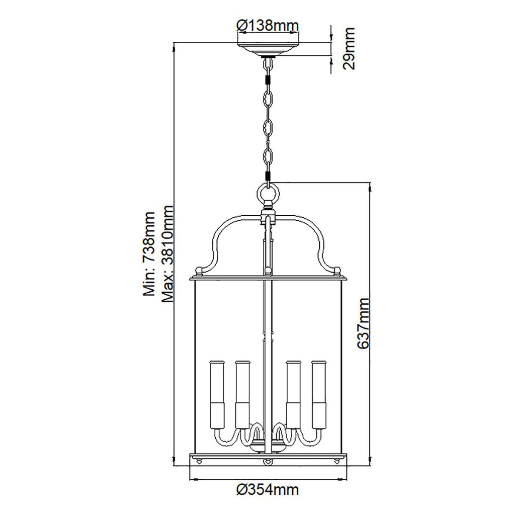 Gentry Large Ceiling Pendant Light in Polished Brass Finish HK-GENTRY-P-L-PB