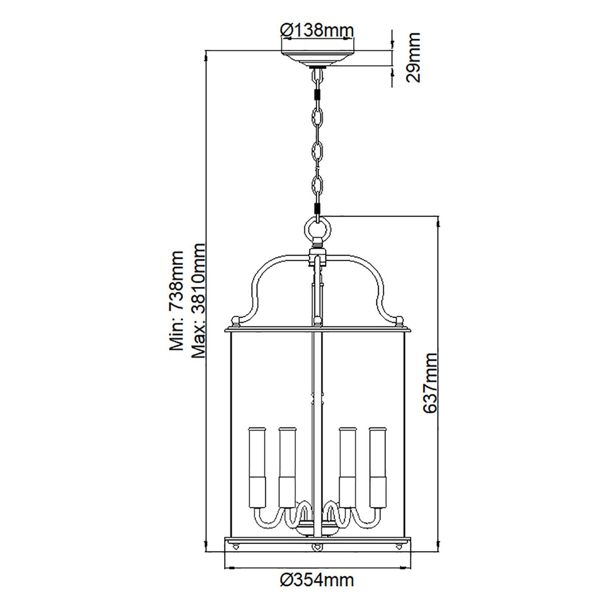 Gentry Large Ceiling Pendant Light in Polished Brass Finish HK-GENTRY-P-L-PB