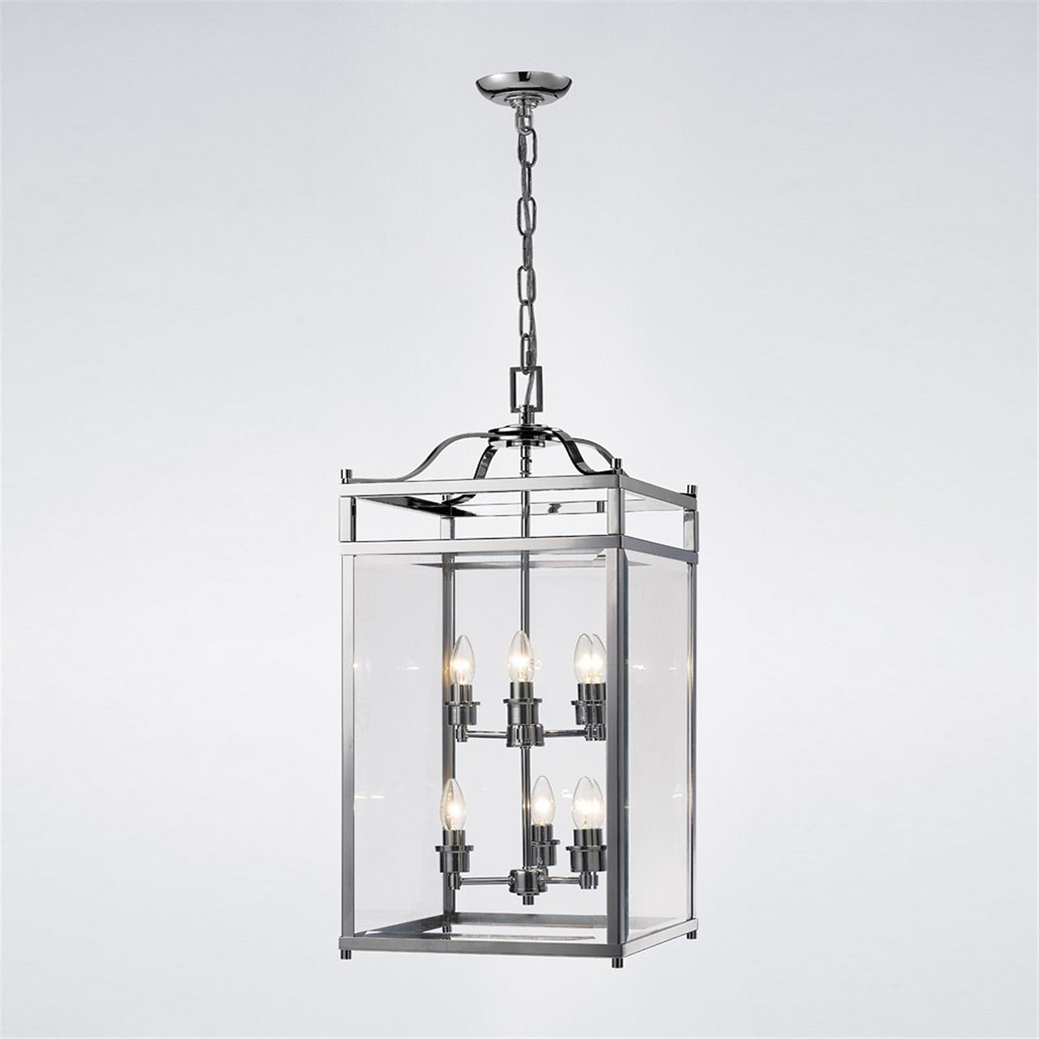 IL31104 Aston 6 Light Chrome Ceiling Lantern