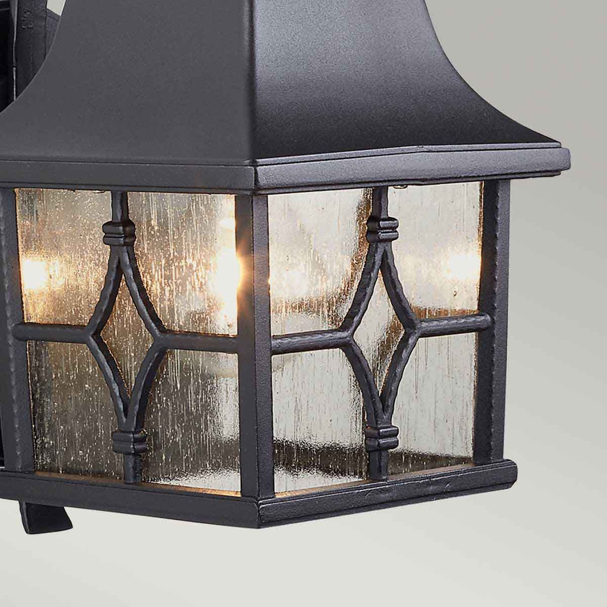Exterior Kent wall lantern in black, IP43