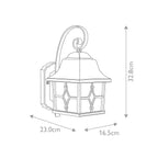 Exterior Kent wall lantern in black, IP43