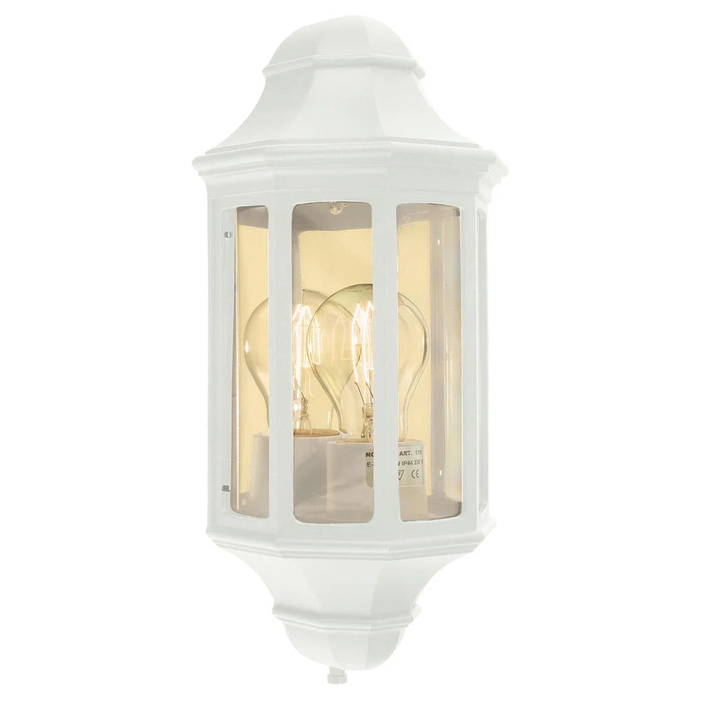 Mini Malaga Flush Wall Lantern In White Finish IP54