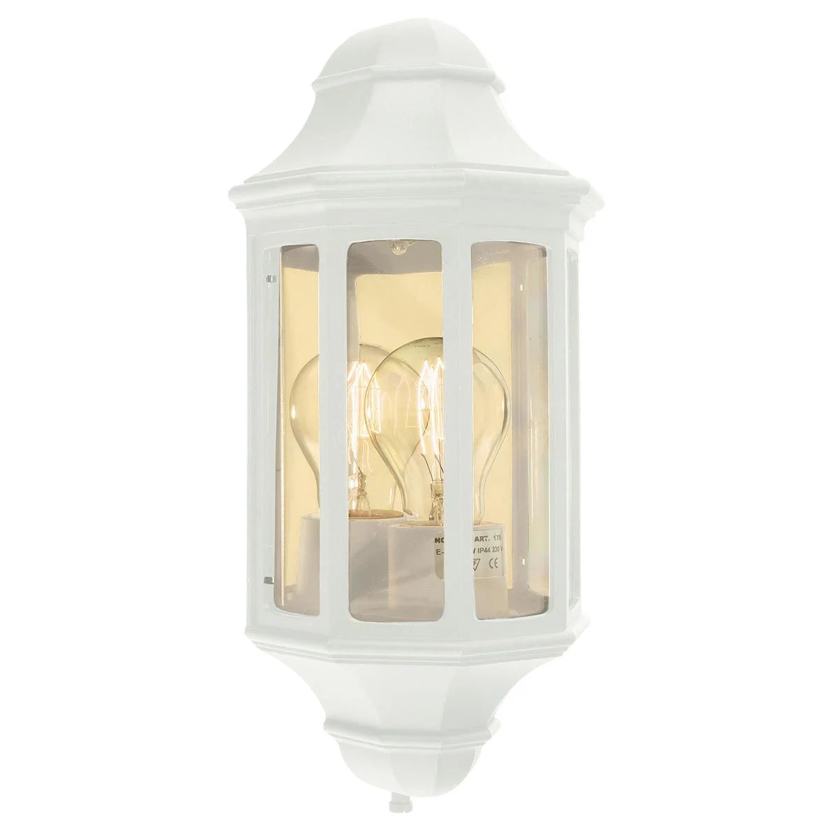 Mini Malaga Flush Wall Lantern In White Finish IP54