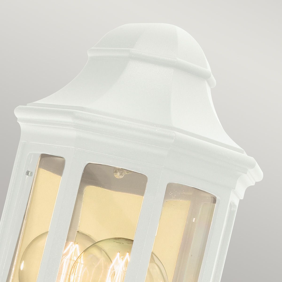 Mini Malaga Flush Wall Lantern In White Finish IP54