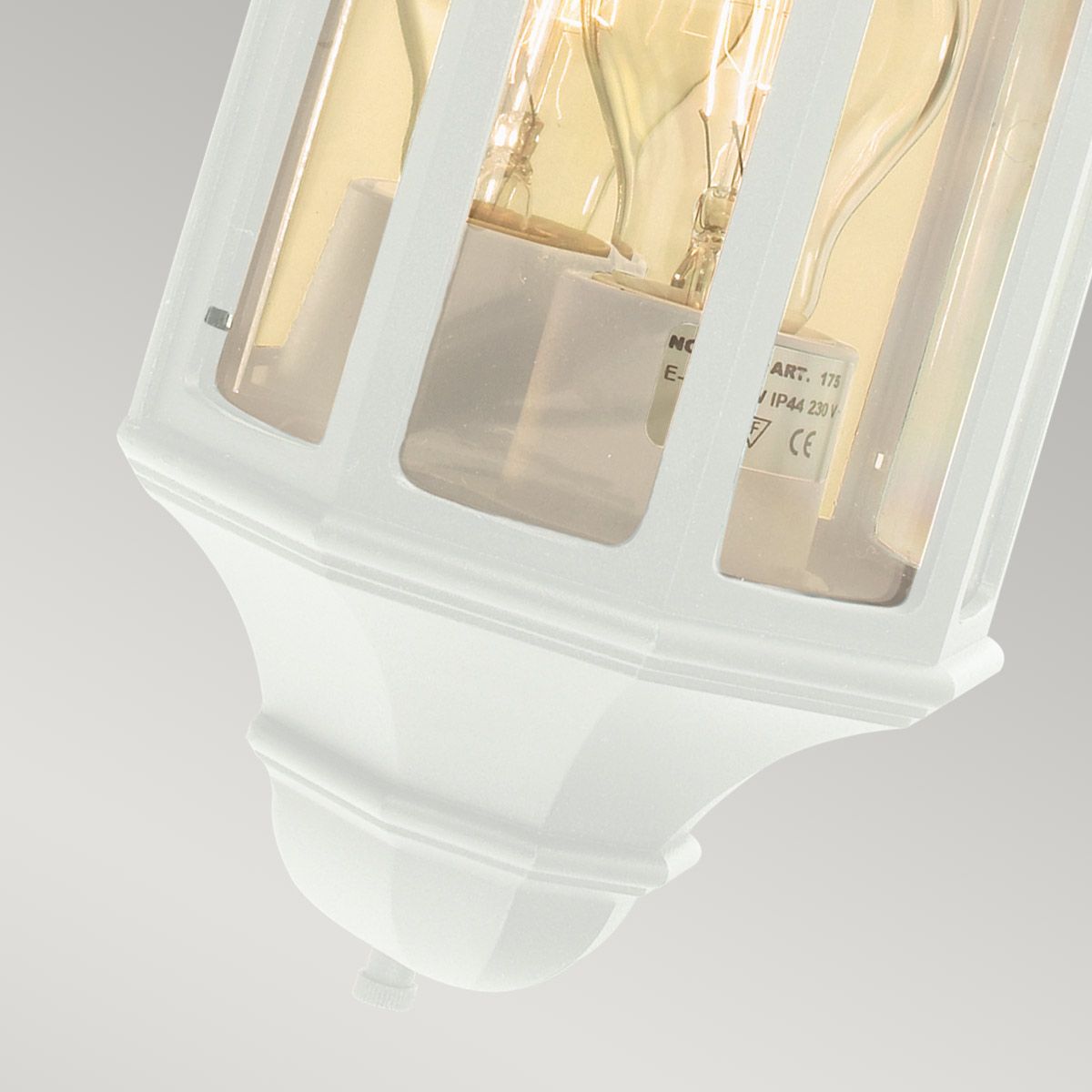 Mini Malaga Flush Wall Lantern In White Finish IP54