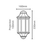 Mini Malaga Flush Wall Lantern In White Finish IP54