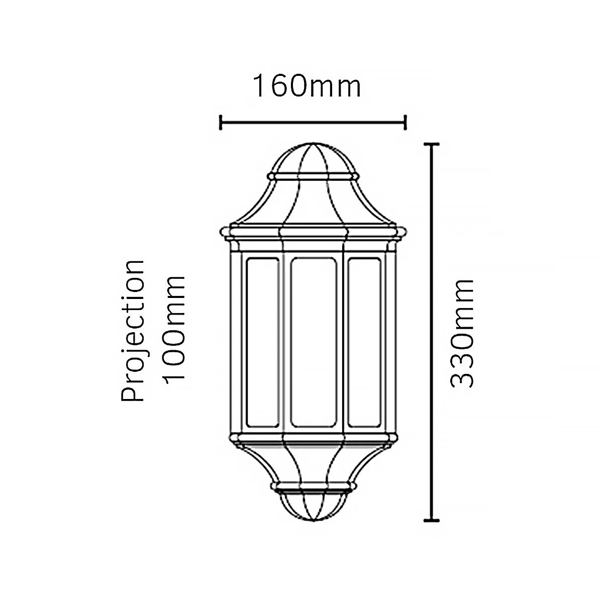Mini Malaga Flush Wall Lantern In White Finish IP54
