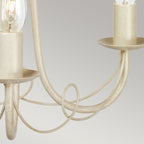 Minster 3 Light Ceiling Chandelier In Ivory And Gold Finish MN3-IV-GOLD