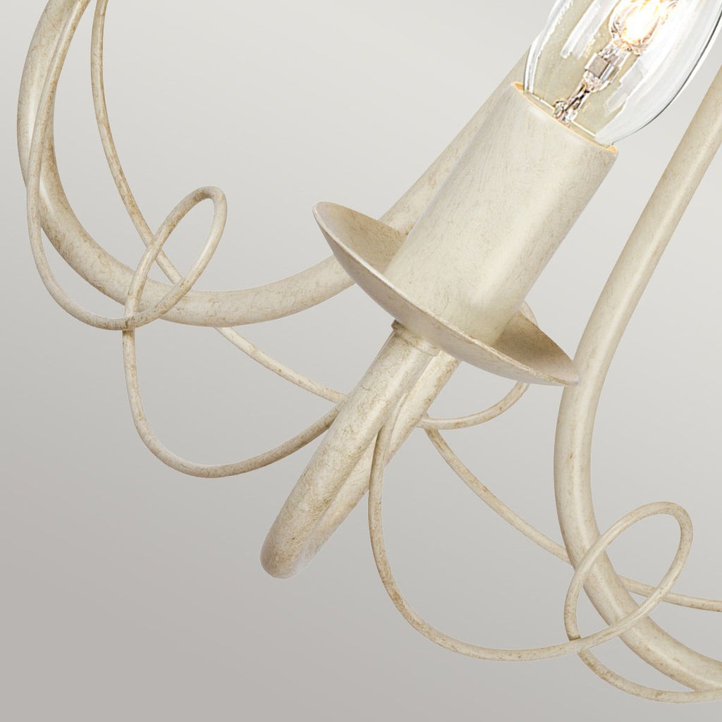 Minster 3 Light Ceiling Chandelier In Ivory And Gold Finish MN3-IV-GOLD