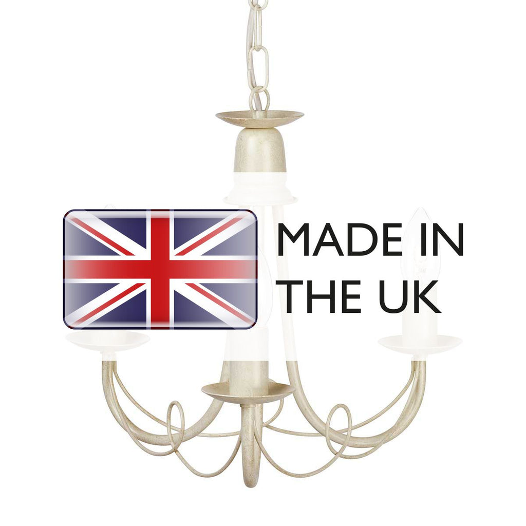 Minster 3 Light Ceiling Chandelier In Ivory And Gold Finish MN3-IV-GOLD