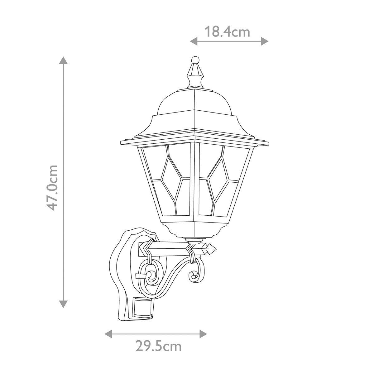 NR1/PIR Norfolk PIR Security Exterior Lantern IP43
